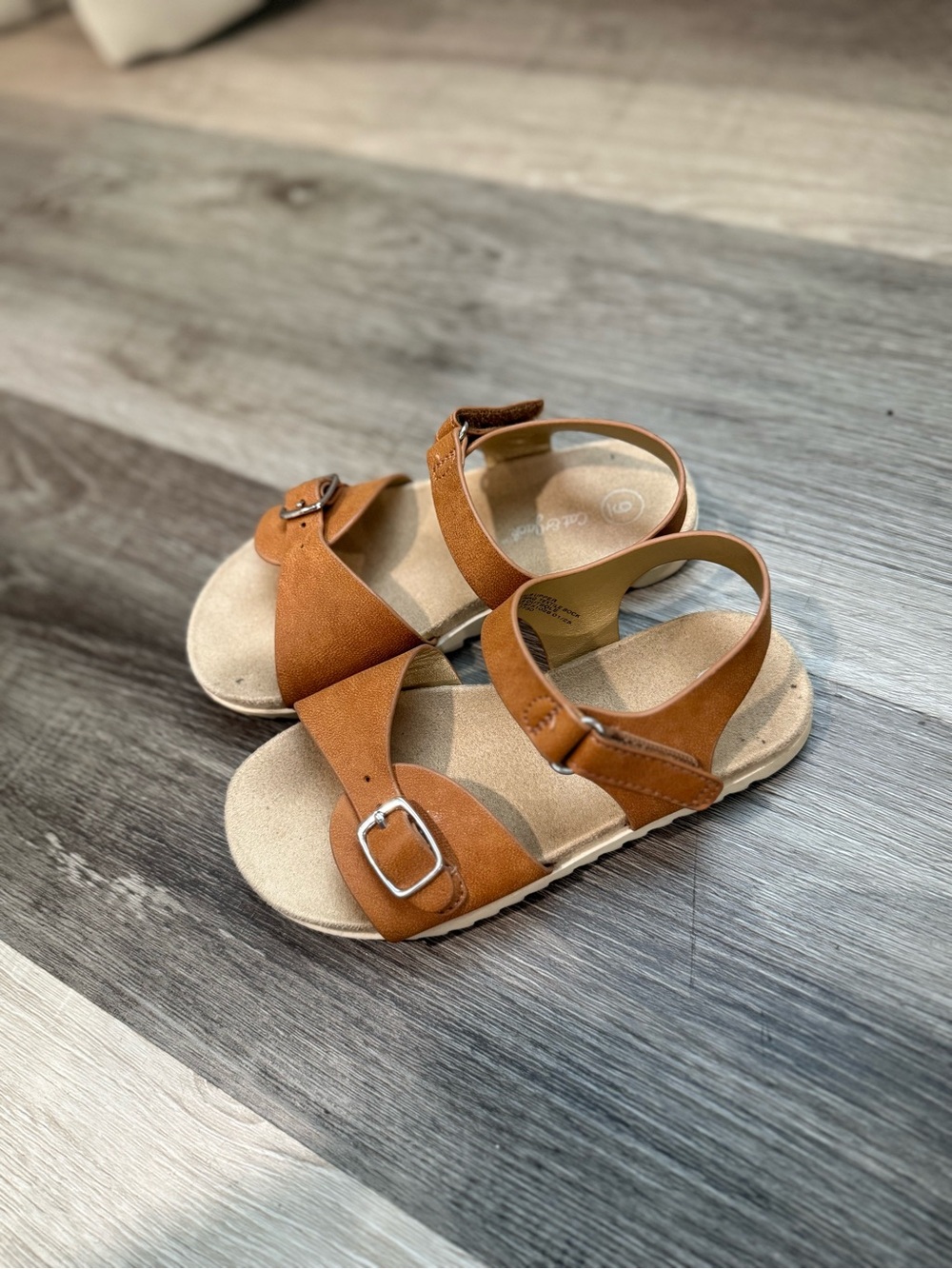 Cat & Jack Kids Tan Buckle Sandals - Comfortable Summer Shoes